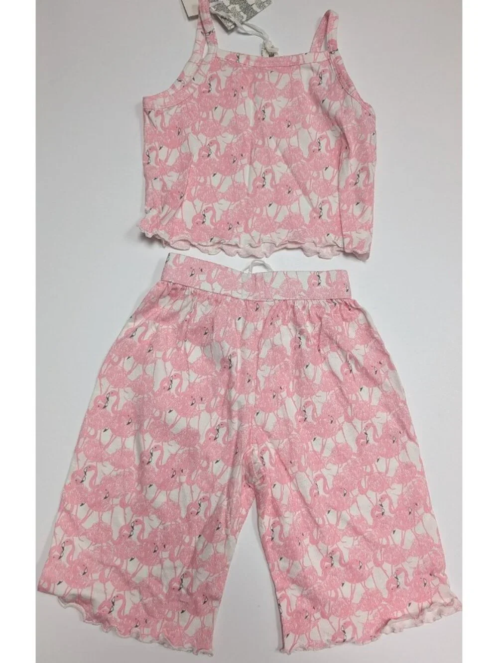 Kate Quinn Organic Cotton Flamingos Tank Top Jade Set 18-24 Pink Flamingo
